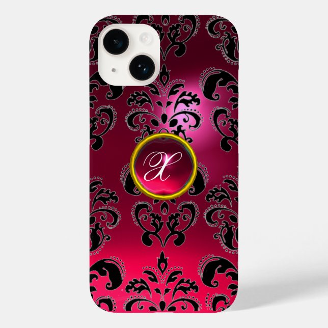 DAMASK GEM MONOGRAM pink Case-Mate iPhone Case (Back)