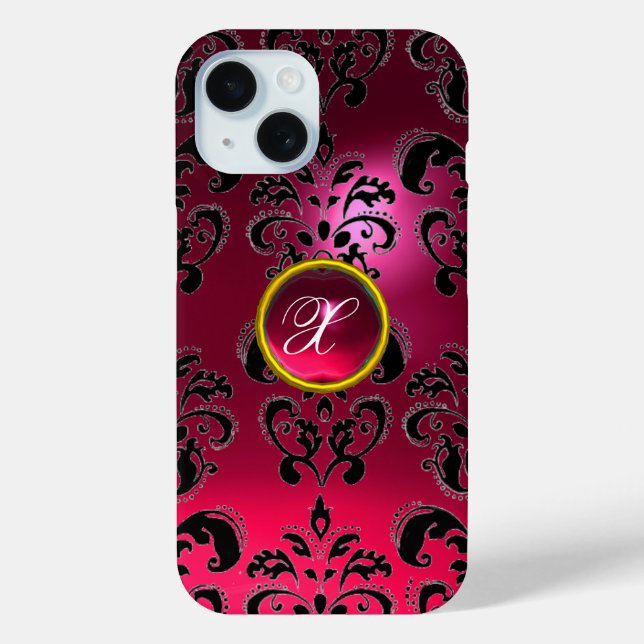 DAMASK GEM MONOGRAM pink Case-Mate iPhone Case (Back)