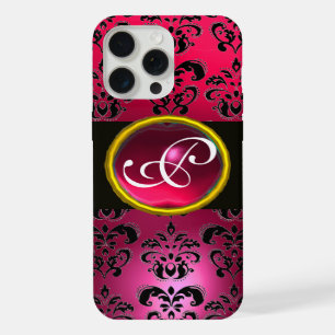 DAMASK GEM MONOGRAM Pink Red Ruby iPhone 15 Pro Max Case