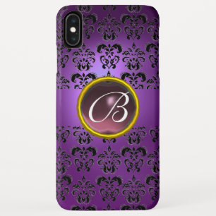 DAMASK GEM MONOGRAM purple black iPhone XS Max Case