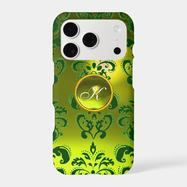 DAMASK GEM MONOGRAM yellow green (Back)