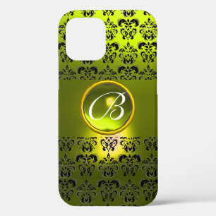 DAMASK GEM MONOGRAM Yellow iPhone 12 Case