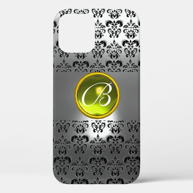 DAMASK GEM MONOGRAM Yellow white crystal Case-Mate iPhone Case (Back)