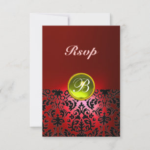 DAMASK GEM PIERRE MONOGRAM Jaune rouge Rsvp