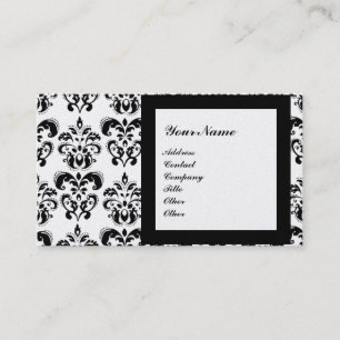 DAMASK GEM STONE MONOGRAM,2 platinum Business Card