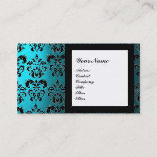 DAMASK GEM STONE MONOGRAM,2 topaz ,violet Business Card