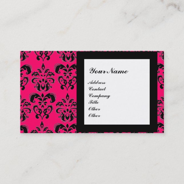 DAMASK GEM STONE MONOGRAM,3 BUSINESS CARD (Front)