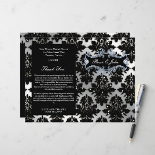Damask Glitter Silver Wedding Anniversary Program