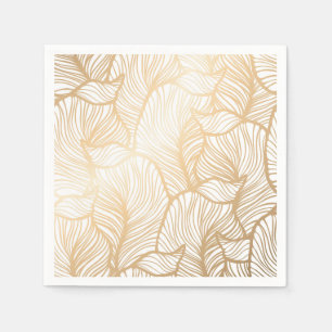 Damask Gold Floral Pattern Napkin