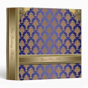 Damask Gold on Royal Blue Binder