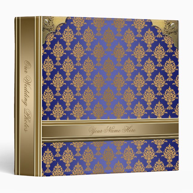 Damask Gold on Royal Blue Binder (Front/Spine)