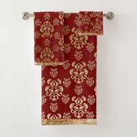 Damask Gold Red Elegant Modern