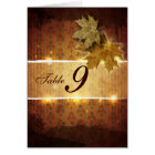 Damask Golden Feuille Mariage Numéro de table Cart