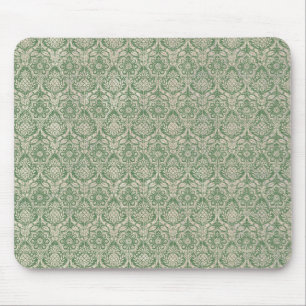 Damask Green Pattern Mouse Pad