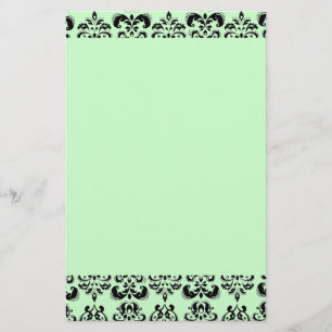 DAMASK ,green Stationery