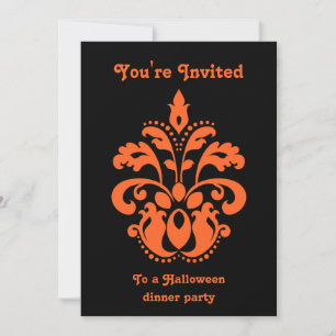 Damask Halloween party Invitation
