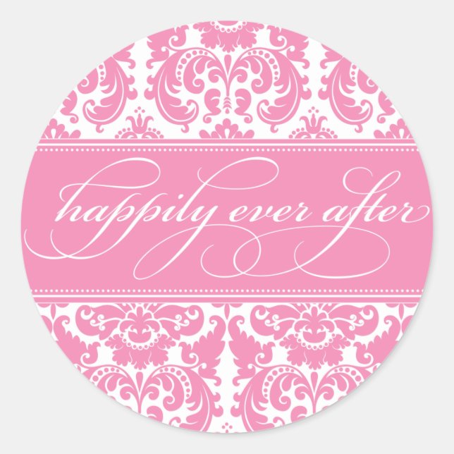 Damask Happily Ever After Sticker (Front)