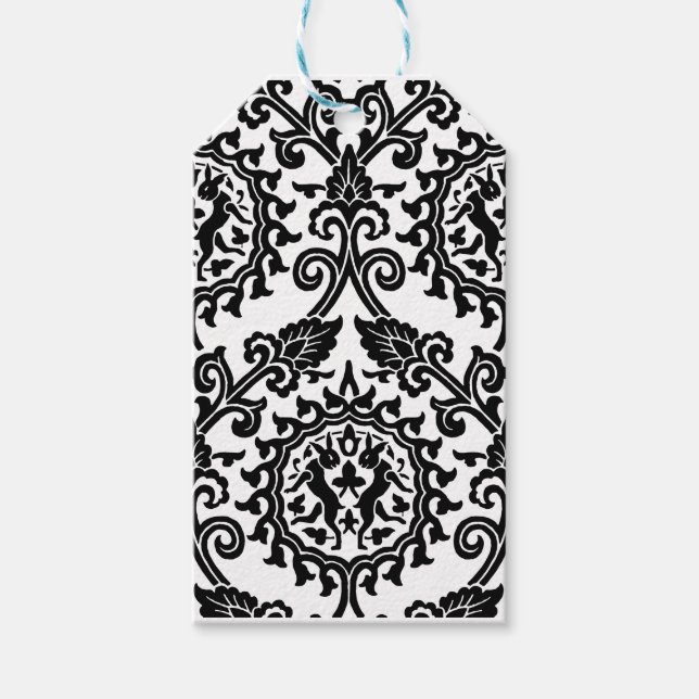 Damask Hare Pattern Gift Tags (Front)