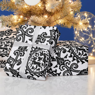 Damask Hare Pattern Wrapping Paper