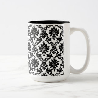 Damask home decor Two-Tone coffee mug