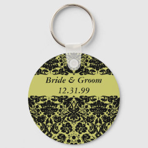 Damask In Black Keychain