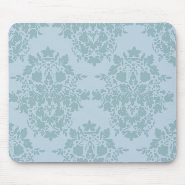 damask in blue mouse pad (Front)