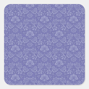 Damask in Blue Square Sticker