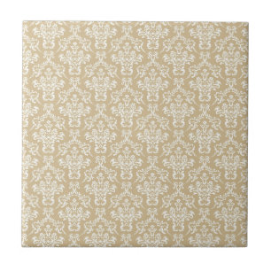Damask in cream color tile