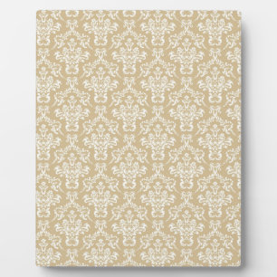 Damask in cream colour plaque