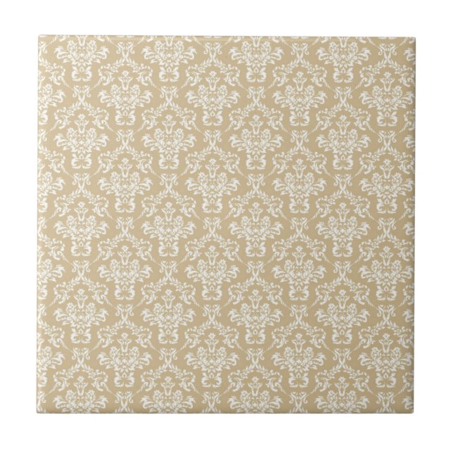 Damask in cream colour tile (Front)
