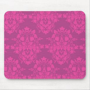 damask in pinks mouse pad