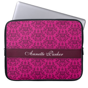 Damask "Kangaroo Paw" named dark pink laptop case