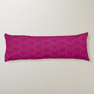Damask "Kangaroo Paws" dark pink long pillow