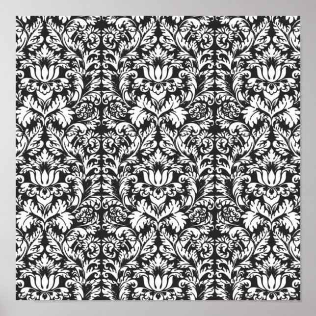 Damask Lace Brocade Classic Wallpaper Poster (Front)