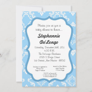Damask Lace Fancy Elegant Baby Shower Invitations
