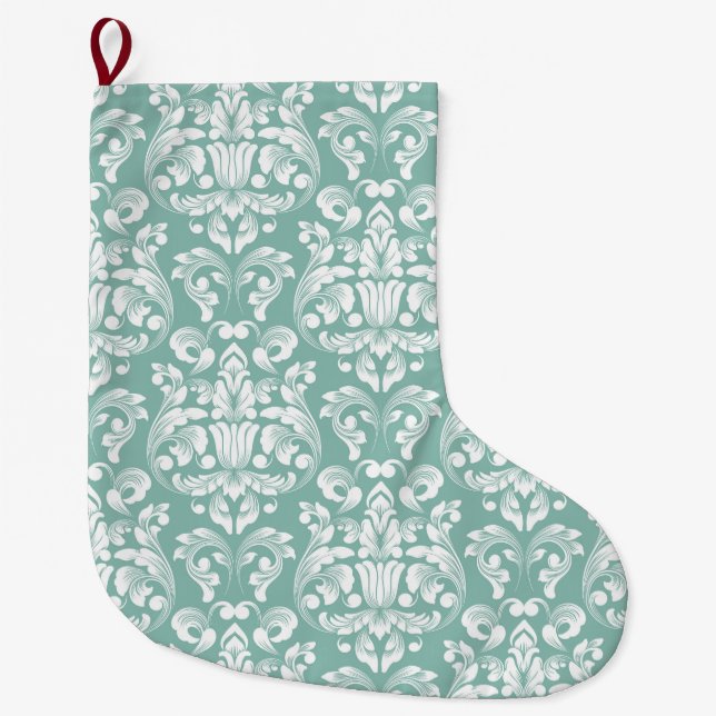 Damask Large Christmas Stocking (Front)