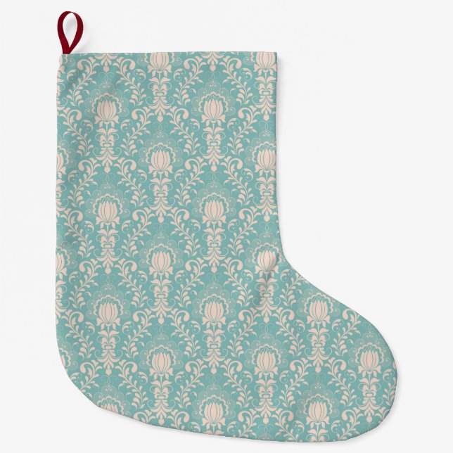 Damask Large Christmas Stocking (Front)