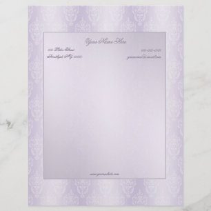 Damask Lavender Shine Letterhead