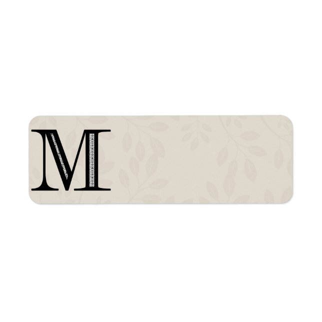 Damask Letter M - Black (Front)
