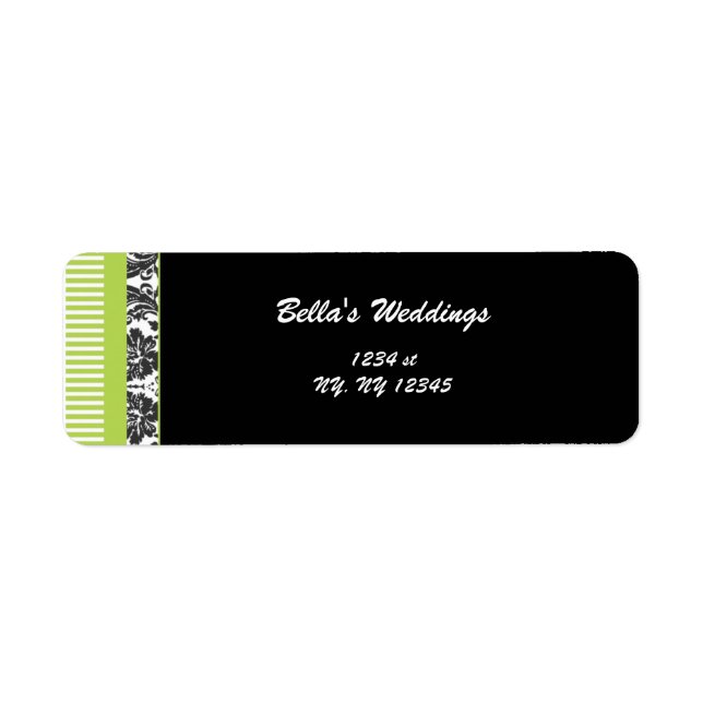 damask lime Return address label (Front)