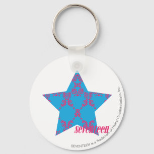Damask Magenta-Aqua 2 Keychain