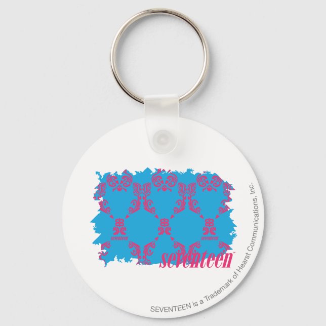 Damask Magenta-Aqua 4 Keychain (Front)