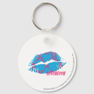 Damask Magenta-Aqua Keychain
