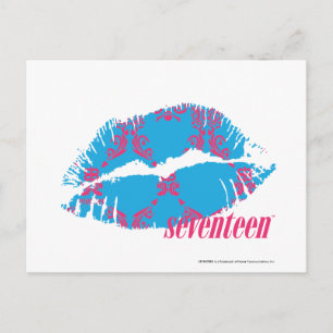 Damask Magenta-Aqua Postcard
