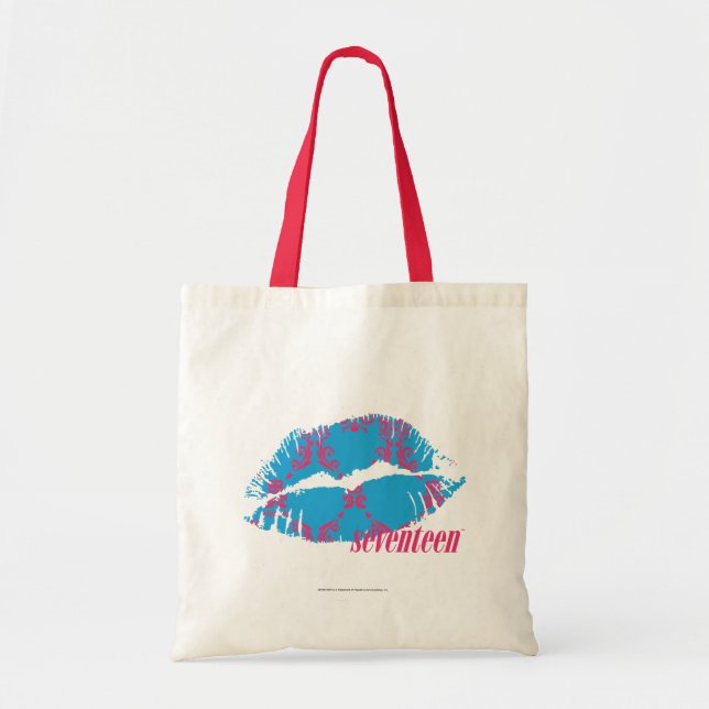 Damask Magenta-Aqua Tote Bag (Front)