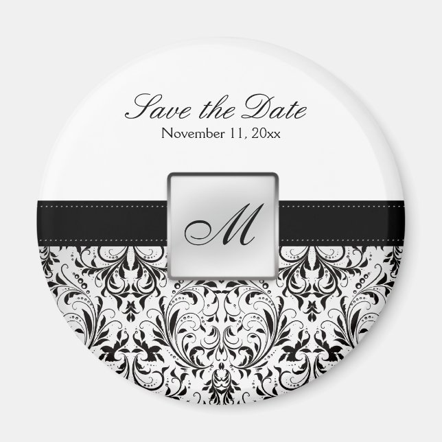 Damask Magnet Réservez la date (Devant)
