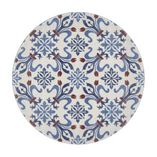 Damask Majolica Pottery Tile Design Cutting Board