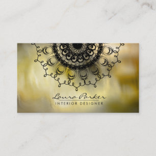 Damask Mandala Watercolor Elegant Artist Vintage Business Card