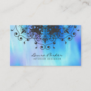 Damask Mandala Watercolor Elegant Artist Vintage Business Card