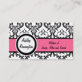 Damask Mommy Calling Cards Pink